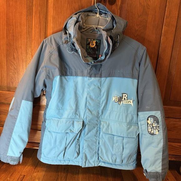 Burton Youth Large Blue Nylon Hooded Snowboard Ski Winter Coat Jacket - Picture 1 of 10